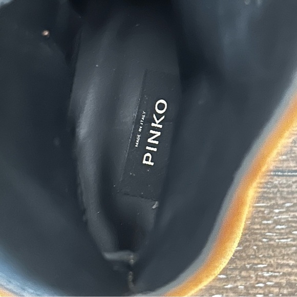 PINKO Italian Brown Suede Leather Boots Harness Detail Ankle Booties | Size 39 - Picture 13 of 14